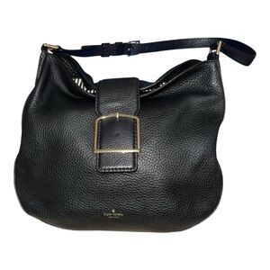 Kate Spade Black Pebbled Leather Hobo Bag